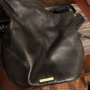 Vince Camuto black leather over the shoulder purse
